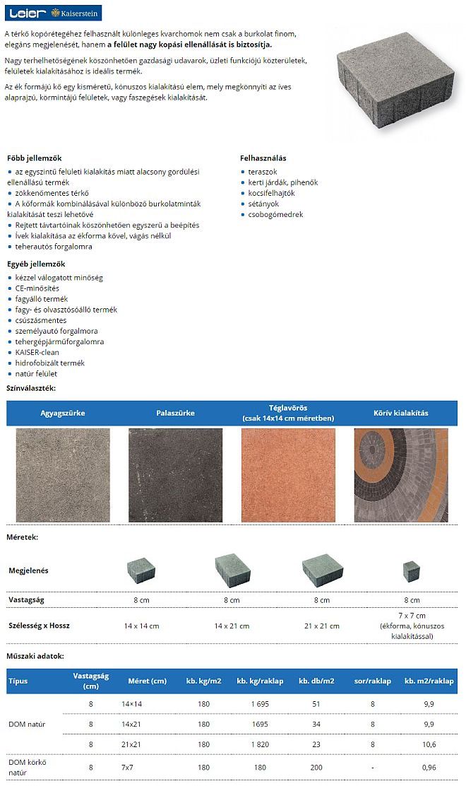 Leier Dom natúr térkő