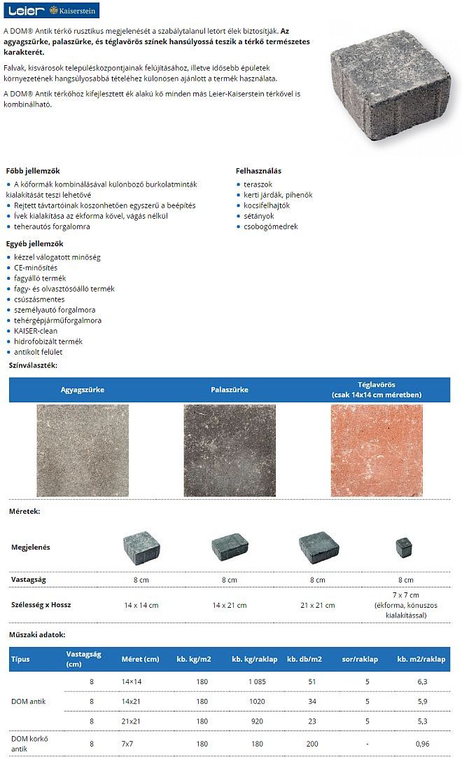 Leier Dom antik térkő