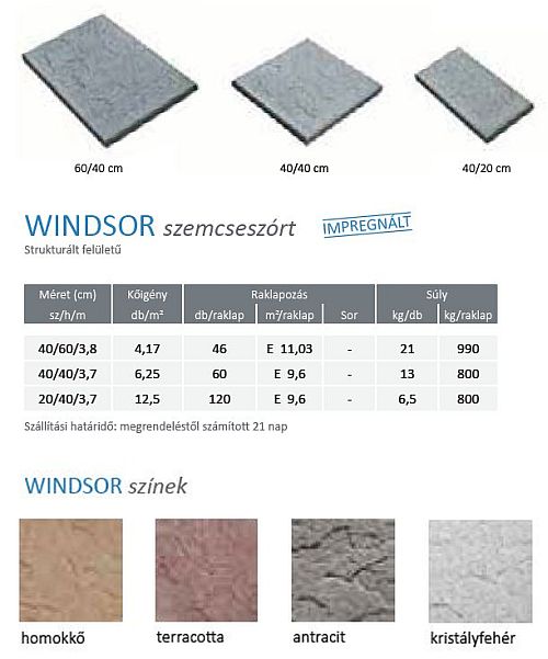 Frühwald Windsor járdalap - antracit